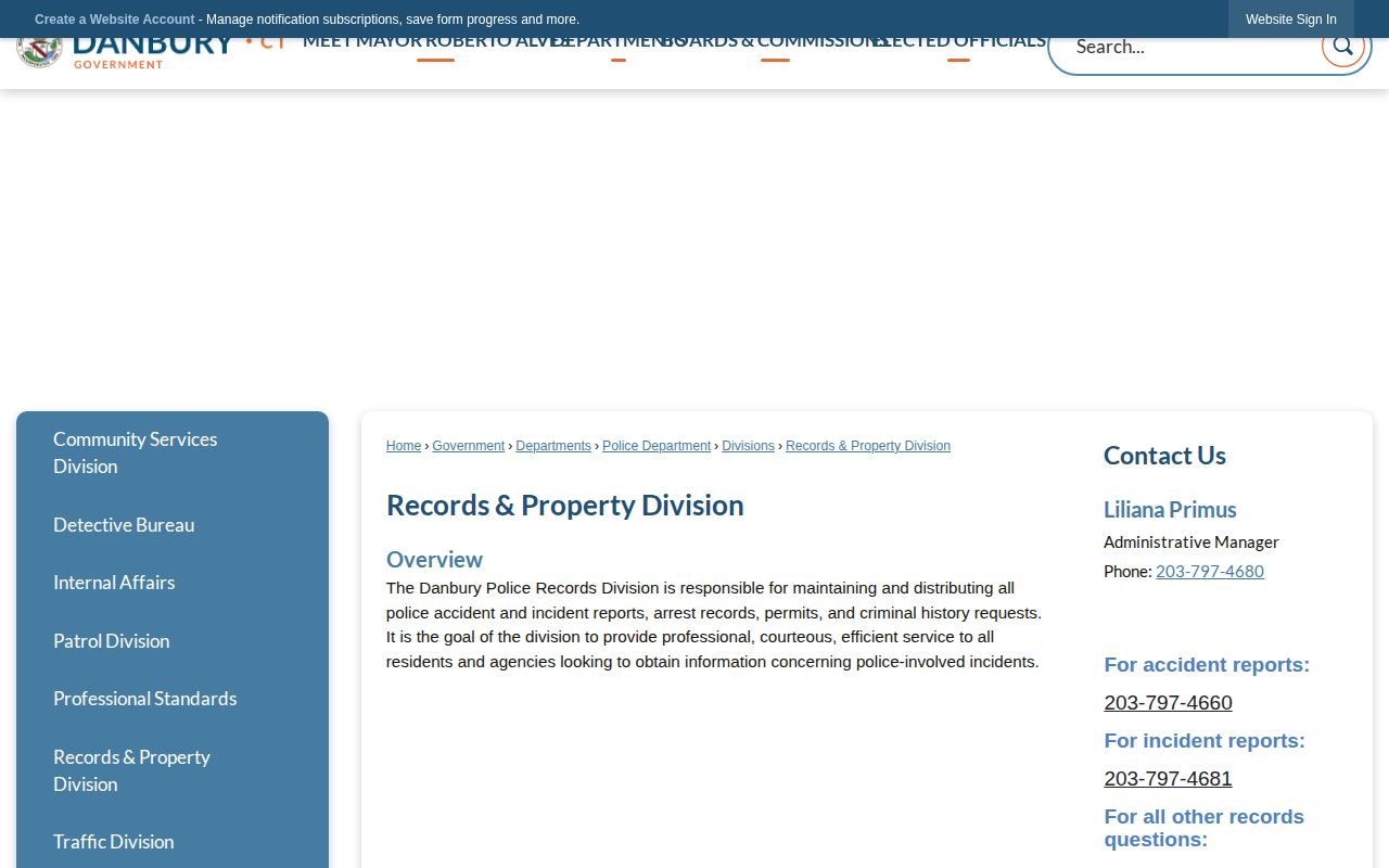 Danbury Police records route for 24 hour release verification