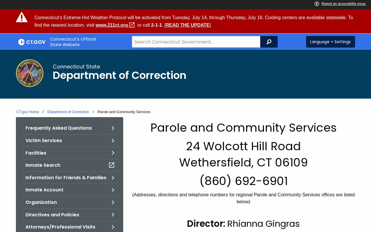 CT DOC supervision information after a Danbury 72 hour release