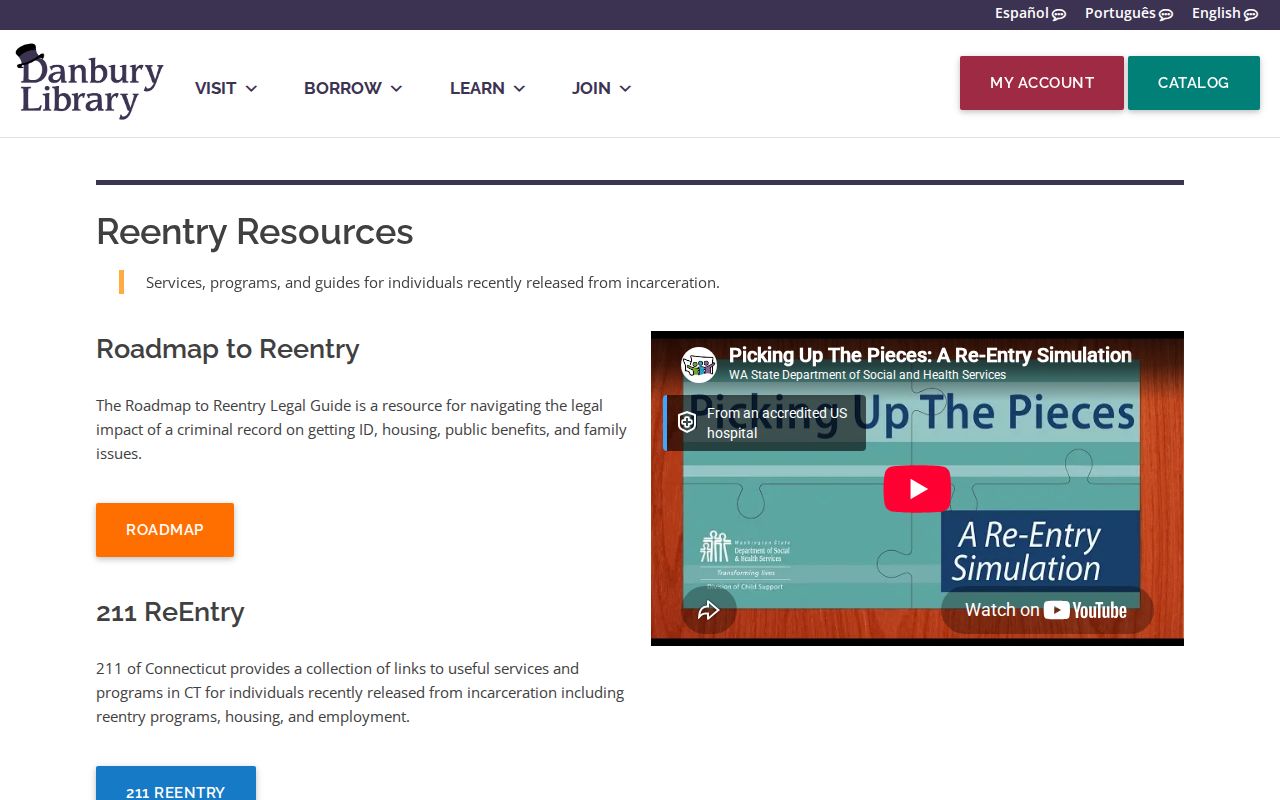 Danbury County released inmate reentry resources
